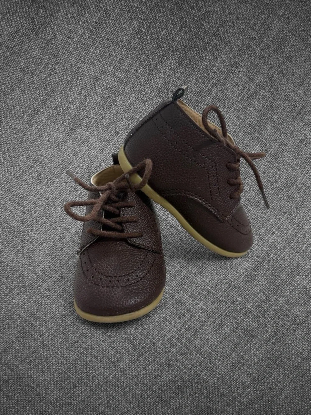 Toddler Brown Lace-Up Dress Boots Size 4 Classic Formal Shoes